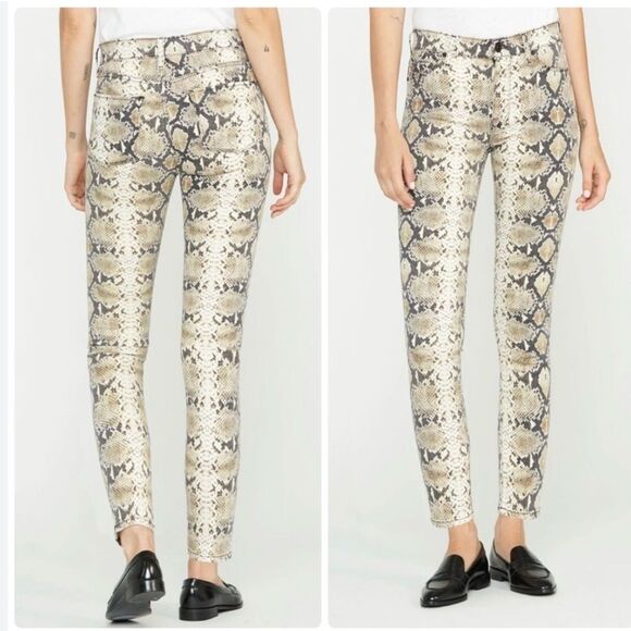 NWT Hudson Barbara Super Skinny Python Snake print Jeans Size 29 $215 - Picture 1 of 12